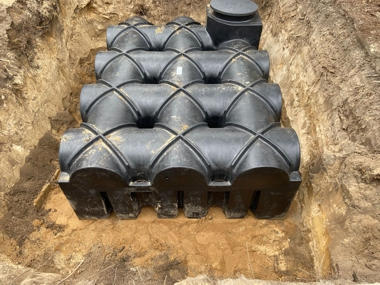 Arbeiten an der Gartenentwässerung